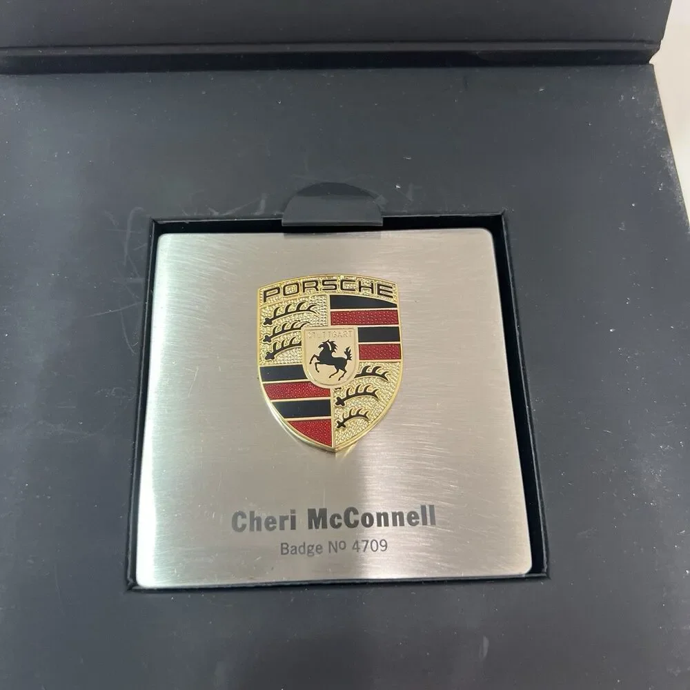 Official Porsche Family Welcome Crest Pylon Paperweight with Presentation Box